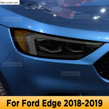 Faruri masina de Protecție Tentă Anti-Scratch Negru Film Protector TPU Autocolante Pentru Ford Edge Perioada 2018-2019 Lumină Față Accesorii