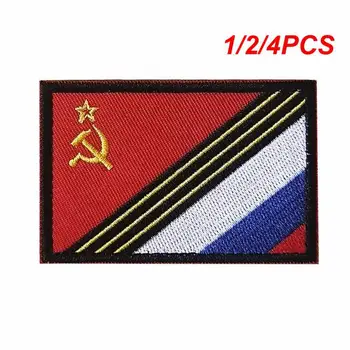 1/2/4BUC Rusia Flag Broderie Patch-uri de Televiziune rus Fixare Militare Emblema Tactice Banderola Costum Aplicatiile Brodate