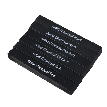 6Kit Negru Cărbune Schiță Pătrat pentru Schițe Umbrire Stick Instrument Soft Hard Copil Adult Desen Art Craft Supplies