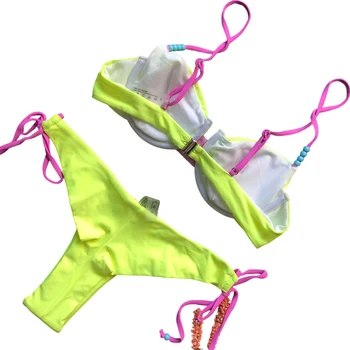 Set de Bikini Femei Bikini Set Halter Top Captusit Cravată-Partea de Jos Cadou pentru Fete Doamnelor Prieten