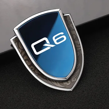Masina de Metal 3d Autocolant Auto Logo-ul Personalizat Scut Styling Decoratiuni Autocolante Pentru Audi Q6 Accesorii