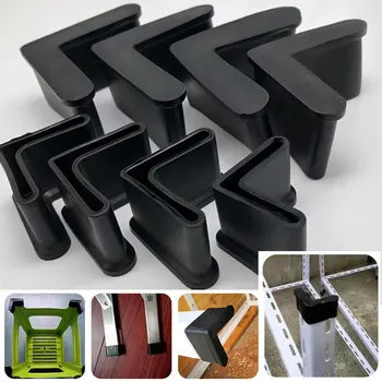 Negru în formă de L din PVC cauciuc masă și un scaun picior capac orb placă capac teava de inserție manșonul de protecție anti-alunecare pad