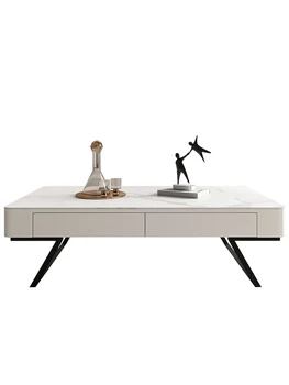 Rock board masă de cafea, camera de zi, de uz casnic minimalist de mare cu picioare de cafea, masă, modern, minimalist crema de stil