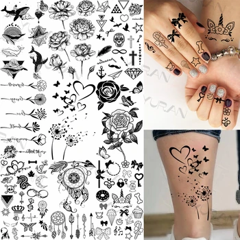 DIY Papadie Stele, Tatuaje Temporare Pentru Femei Adulți Realist Fals Flori de Vis Prinderea Autocolant Tatuaj Degetul Tatuaje Lavabile