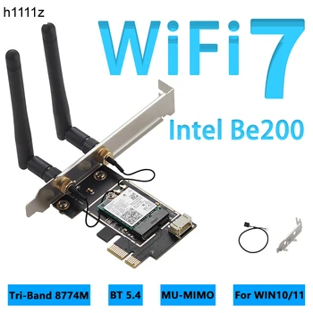 Pentru Intel BE200 WIFI7 PCIE WiFi 7 placa de Retea PCI Express 4.0 X1 Wireless Bluetooth BT5.4 802.11 AX Tri-Band 8774Mb pentru WIN10/11