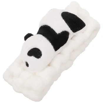 Panda Bandă Benzi pentru masina de Spalat Fata Demachiant Legături de Păr pentru Femei Coral Fleece