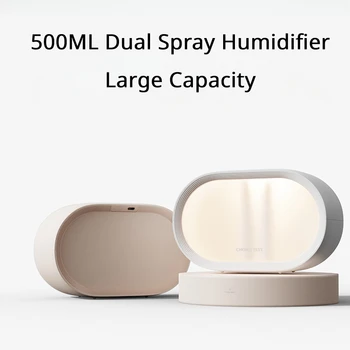 500ML Dual Spray Umidificator de Mare Capacitate Acasă Dormitor Birou Nou Tăcut Birou de Ceață Umidificator de Aer Dublu Spray Ceață USB