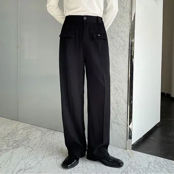 2023Male Pantaloni Largi Costum Nou Drept Casual Barbati Moda coreeană Streetwear Epocă Pantaloni Net Celebrity Pantaloni Pentru Om