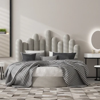 moda rotund tesatura pat multifuncțional modern simplu dublu fata detasabila si lavabila pat mare, rotund deget de pat