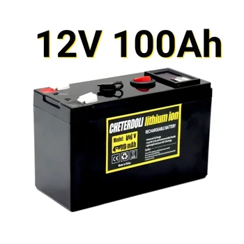 Baterie de 12V 100Ah 18650 Litiu Baterie Reîncărcabilă Baterie pentru Energie Solară Electric Vehicul Baterie+12.6v3A Încărcător