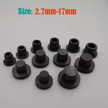 10-50pc 2.7 mm To17mm Cauciuc Siliconic Gaura Prize Negru Solid T Tip Plug Capac Snap-On Decupare Capace de Etanșare Orificiile de Șurub Dop