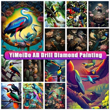 YiMeido Fermoar Geanta 5D DIY AB Diamant Pictura Pasăre Plin de Diamante Broderie Animal Papagal Mozaic Kit cruciulițe Arta de Perete Cadou