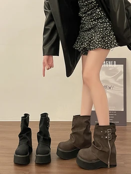 Femei Cizme de Toamna de Lux Designer de Cizme pentru Femei Încălțăminte de Iarnă Rotund Toe Pantofi de sex Feminin, Glezna Lolita Moda 2023 Cauciuc Doamnelor