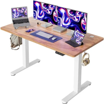 Calculator de birou, reglabil pe înălțime verticală birou acasa birou, birou cu despicare bord, usor de asamblat, birou de calculator