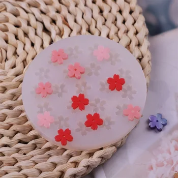 Mini Cherry Blossom Mucegai Silicon de Copt DIY Bomboane de Ciocolata Tort de Decorare Ornamente Miniaturale de Decor lucrate Manual Cadouri