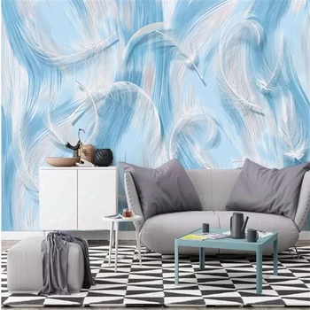 wellyu gazete de perete decor acasă tapet Personalizat pictat pene Nordic minimalist modern, TV perete de fundal decorativ