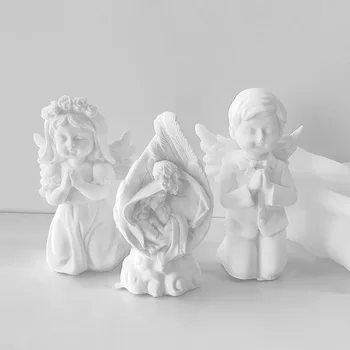 3D Rugăciunea Înger Aromoterapie Fete Baieti Lumânare Mucegai Rășină Epoxidică Acasă DIY Manual Mucegai