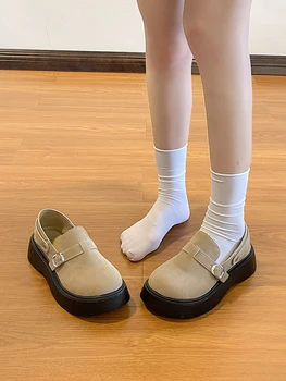 Toate-Meci Femei Pantofi Platforma Femeie Încălțăminte Oxfords Rotund Deget de la picior Stil Britanic Casual Adidas Toamna Saboți Rochie din Piele Noi P