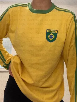 Estetism navetiști model de scrisoare de broderie, guler rotund sport high street Brazilian jacheta sport junk tricouri în anii 2000