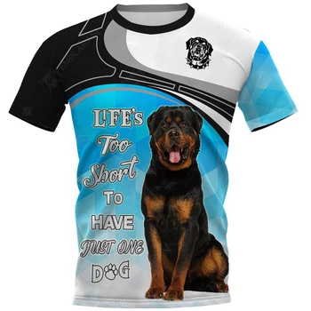 HX Rottweiler Bărbați T-shirt Animale 3D Topuri Câine de Companie Maneca Scurta Casual Mens Îmbrăcăminte Creativitatea Design Tricouri Supradimensionate
