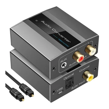 Optic la RCA Convertor Convertor Audio Digital la Analogic Audio Coaxial RCA Adaptor de 3,5 mm AUX cu Cablu Optic
