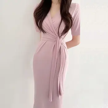 Modal Folie de Hip Rochie Sexy Moda coreeană Femeie Haine cu Maneci Scurte pentru Femei Vara Rochie Bandaj Vestidos Elegantes Mujer