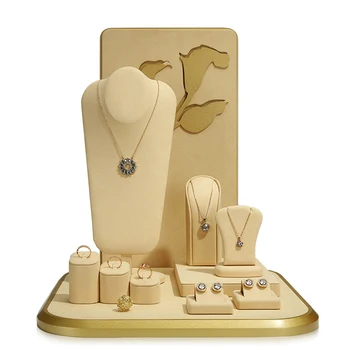 Bijuterii noi Afișare cadru de aur și bijuterii de argint model de fereastra de afișare elemente de recuzită inel colier bijuterii cadru