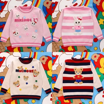 2-7Y Copil Pulover Stil Japonia O Bucată De Desene animate Tthree-dimensional Urs Iepure Tricou Tricot Pentru Copii Si Baieti