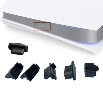 6pcs Silicon Negru de Praf Prize Set USB HDM Interfață Anti-praf Acoperă Dustproof Plug pentru PS5 Joc Consola Accesorii Piese