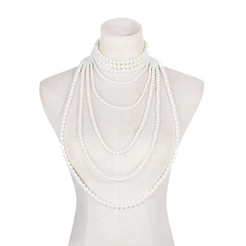 2024 Noi ZAA Imitație Pearl Colier pentru Femei Multistrat de Lux Perle Lanț Cravată Colier Doamnelor Petrecere de Nunta Bijuterii Cadou