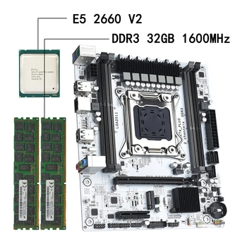 X79 Plus Placa de baza Stabilit LGA 2011 Xeon E5 2660 V2 CPU+2 * 16GB memorie RAM DDR3 Kit de Sprijin M. 2 NVME unitati solid state Pc Gamer Combo