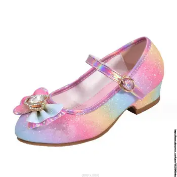 Fete Din Piele Pantofi De Printesa Pantofi Pentru Copii Pantofi Rotund-Deget De La Picior Moale-Talpa Fete Mari Cu Toc Printesa Pantofi De Cristal Unic De Pantofi
