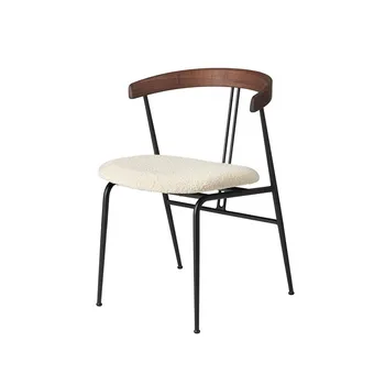 Zhouchen acasă mobilier modern simplu vioara scaun de luat masa structură de metal moale sac dressing scaun de designer din lemn masiv fotoliu