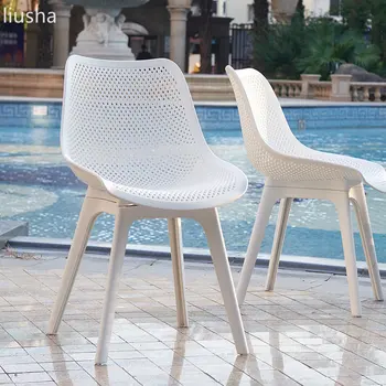 casual, scaun luat masa, scaun restaurant, scaun modern, simplu scaun de plastic de lapte de magazin de ceai de plastic în aer liber cu masă și scaune