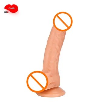 Silicon Realist Penis artificial Sex Jucarie cu ventuza Puternica pentru Hands-Free Flexibil Realiste Jucarii Sex Anal pentru Adulti Senzoriale pentru Femei
