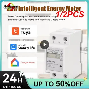 1/2 BUC 90 Wifi Smart Switch Contor de Energie Model ZMAI-90 Voltmetru Wattmeter wattmetru Tuya de Viață Inteligentă APP Funcționează Cu Alexa
