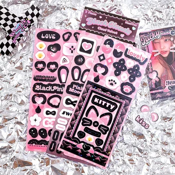 3PCS Kawaii coreean Deco Sticker Pack - Drăguț și Autocolante Colorate pentru Kpop Toploader Decor, Album, Jurnal, & Meserii DIY