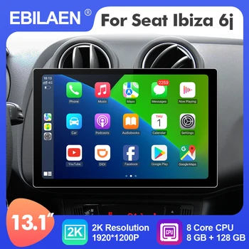 EBILAEN Android 12 13.1 Inch Auto Multimedia Player Radio Pentru Seat Ibiza 6j 2009-2013 GPS Stereo 8 Core Carplay 4G WIFI