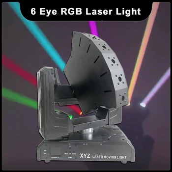 Noi 6 Ochii RGB Fascicul Laser în Mișcare Cap Lumina Axa XYZ Infinit de Rotație DMX DJ Petrecere Disco Etapă Leagăn Efect Laser Proiector