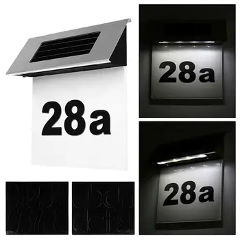 LED-uri Alimentate Solar de Perete de Lumină, Doorplate Lampă, Inoxidabil în aer liber Apartament, Casa Prispa, Numere de Lumină cu Iluminare din spate, 1 buc