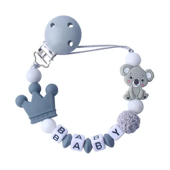 Personalizate Personalizate Numele Suzeta Clip Manual De Desene Animate Koala Lanț De Silicon Coroana Titularului Suzeta Baby Jucarie Dentitie Mesteca Cadou