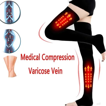 Femeile Medicale de Compresie Genunchi Șosete Mari Fizioterapie Elastic Nursing Ciorapi Varice Circulație Șosete 30-40mmHg