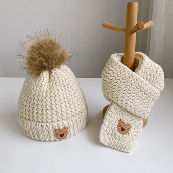 Iarna Baieti Pălărie Copil de Lână HatChildren Pălărie Eșarfă Set de Iarna Tricotate Băieți și Fete Palarie Cald Versiune