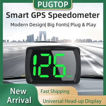PUGTOP GPS KMH MPH HUD Vitezometru Digital cu Display Head-Up accesorii de electronice auto Font Mare Viteză pentru Toate Masinile