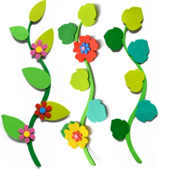 XICC Frunze de Dantelă Bandă de Flori de Clasă Grădiniță 3D EVA Spuma Layout Perete Autocolant lucrate Manual, Jucării Pentru Copii de Învățare Timpurie