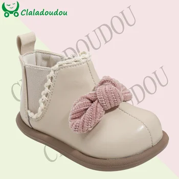 Marca Little Princess Cizme de Toamna Cu Dantelă Papion Solid Femeie Copilul Fete Glezna Cizme Pentru 0-3 ani Vechi pentru Copii Pantofi pentru Copii