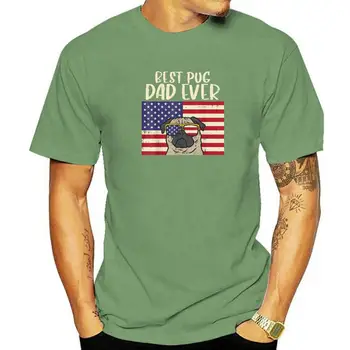 Mens Mai bun Pug Tata Steag american Vintage Patriotic Câine de Companie Bărbați T-Shirt Raspandita 3D Imprimate Tricouri Bumbac Barbati Topuri tricouri