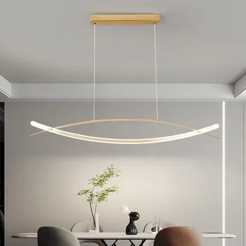 2023 Led-Uri Moderne Simplă Lampă De Pandantiv Dublu Arc Stil Creativ Lustra Pentru Sufragerie, Camera De Zi Deluxe De Placare Culoare