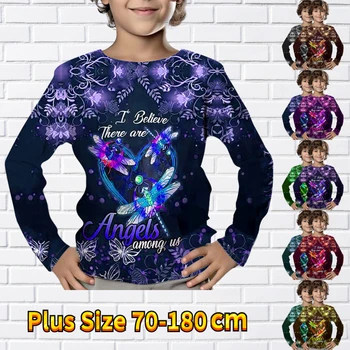 2023 Noi pentru Copii Îmbrăcăminte de Iarnă pentru Copii Vintage Maneca Lunga de Toamna Echipajul Gât Top Baieti Moda Pulover de zi cu Zi Casual T-shirt