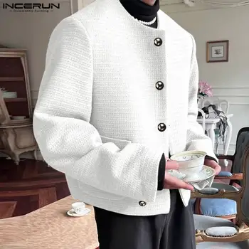 INCERUN Topuri 2023 Stil American New Bărbați la Modă Design Simetric Solid Sacou Casual, de Strada cu Mâneci Lungi Costum de Haine S-5XL